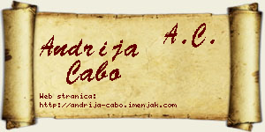 Andrija Cabo vizit kartica